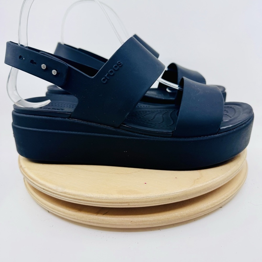 Crocs Brooklyn Platform Sandals black Women's Size 9 Comfort Casual shoes summer - Picture 4 of 8